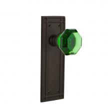 Nostalgic Warehouse 723413 - Nostalgic Warehouse Mission Plate Double Dummy Waldorf Emerald Door Knob in Oil-Rubbed Bronze