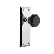 Nostalgic Warehouse 723458 - Nostalgic Warehouse New York Plate Double Dummy Waldorf Black Door Knob in Bright Chrome