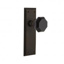 Nostalgic Warehouse 723462 - Nostalgic Warehouse New York Plate Double Dummy Waldorf Black Door Knob in Oil-Rubbed Bronze