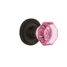 Nostalgic Warehouse 723572 - Nostalgic Warehouse Rope Rosette Double Dummy Waldorf Pink Door Knob in Oil-Rubbed Bronze