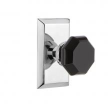 Nostalgic Warehouse 723623 - Nostalgic Warehouse Studio Plate Double Dummy Waldorf Black Door Knob in Bright Chrome
