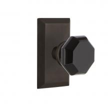 Nostalgic Warehouse 723627 - Nostalgic Warehouse Studio Plate Double Dummy Waldorf Black Door Knob in Oil-Rubbed Bronze
