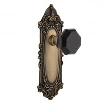 Nostalgic Warehouse 723664 - Nostalgic Warehouse Victorian Plate Double Dummy Waldorf Black Door Knob in Antique Brass