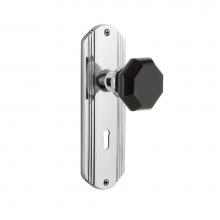Nostalgic Warehouse 723759 - Nostalgic Warehouse Deco Plate with Keyhole Double Dummy Waldorf Black Door Knob in Bright Chrome