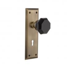 Nostalgic Warehouse 723940 - Nostalgic Warehouse New York Plate with Keyhole Double Dummy Waldorf Black Door Knob in Antique Br