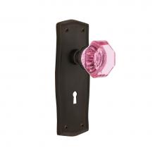 Nostalgic Warehouse 724006 - Nostalgic Warehouse Prairie Plate with Keyhole Double Dummy Waldorf Pink Door Knob in Oil-Rubbed B