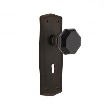 Nostalgic Warehouse 724008 - Nostalgic Warehouse Prairie Plate with Keyhole Double Dummy Waldorf Black Door Knob in Oil-Rubbed