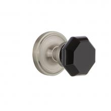 Nostalgic Warehouse 724157 - Nostalgic Warehouse Classic Rosette Privacy Waldorf Black Door Knob in Satin Nickel