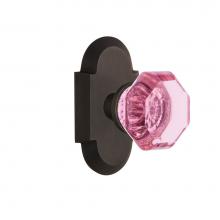 Nostalgic Warehouse 724253 - Nostalgic Warehouse Cottage Plate Privacy Waldorf Pink Door Knob in Oil-Rubbed Bronze