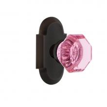 Nostalgic Warehouse 724265 - Nostalgic Warehouse Cottage Plate Privacy Waldorf Pink Door Knob in Timeless Bronze