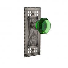 Nostalgic Warehouse 724328 - Nostalgic Warehouse Craftsman Plate Privacy Waldorf Emerald Door Knob in Antique Pewter