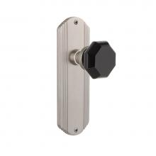 Nostalgic Warehouse 724437 - Nostalgic Warehouse Deco Plate Privacy Waldorf Black Door Knob in Satin Nickel