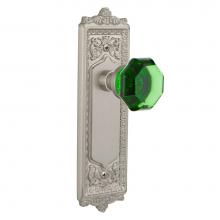 Nostalgic Warehouse 724534 - Nostalgic Warehouse Egg & Dart Plate Privacy Waldorf Emerald Door Knob in Satin Nickel