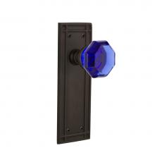 Nostalgic Warehouse 724708 - Nostalgic Warehouse Mission Plate Privacy Waldorf Cobalt Door Knob in Oil-Rubbed Bronze