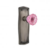 Nostalgic Warehouse 724847 - Nostalgic Warehouse Prairie Plate Privacy Crystal Pink Glass Door Knob in Antique Pewter