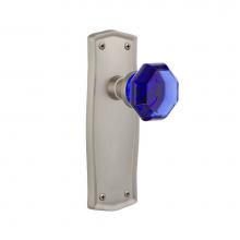 Nostalgic Warehouse 724944 - Nostalgic Warehouse Prairie Plate Privacy Waldorf Cobalt Door Knob in Satin Nickel