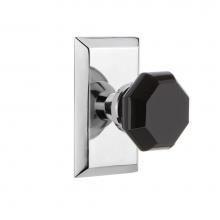 Nostalgic Warehouse 725133 - Nostalgic Warehouse Studio Plate Privacy Waldorf Black Door Knob in Bright Chrome