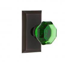 Nostalgic Warehouse 725148 - Nostalgic Warehouse Studio Plate Privacy Waldorf Emerald Door Knob in Timeless Bronze