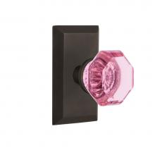 Nostalgic Warehouse 725151 - Nostalgic Warehouse Studio Plate Privacy Waldorf Pink Door Knob in Oil-Rubbed Bronze
