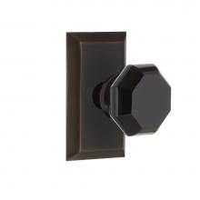 Nostalgic Warehouse 725165 - Nostalgic Warehouse Studio Plate Privacy Waldorf Black Door Knob in Timeless Bronze