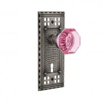 Nostalgic Warehouse 725307 - Nostalgic Warehouse Craftsman Plate with Keyhole Privacy Waldorf Pink Door Knob in Antique Pewter