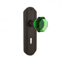 Nostalgic Warehouse 725408 - Nostalgic Warehouse Deco Plate with Keyhole Privacy Waldorf Emerald Door Knob in Oil-Rubbed Bronze