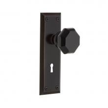 Nostalgic Warehouse 725819 - Nostalgic Warehouse New York Plate with Keyhole Privacy Waldorf Black Door Knob in Timeless Bronze