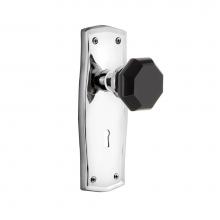 Nostalgic Warehouse 725883 - Nostalgic Warehouse Prairie Plate with Keyhole Privacy Waldorf Black Door Knob in Bright Chrome