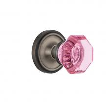 Nostalgic Warehouse 726093 - Nostalgic Warehouse Classic Rosette Interior Mortise Waldorf Pink Door Knob in Antique Pewter