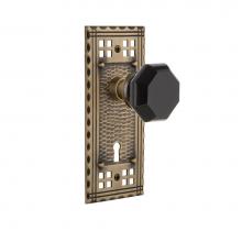 Nostalgic Warehouse 726138 - Nostalgic Warehouse Craftsman Plate Interior Mortise Waldorf Black Door Knob in Antique Brass
