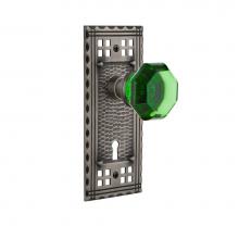 Nostalgic Warehouse 726141 - Nostalgic Warehouse Craftsman Plate Interior Mortise Waldorf Emerald Door Knob in Antique Pewter