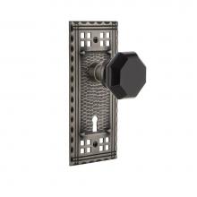 Nostalgic Warehouse 726142 - Nostalgic Warehouse Craftsman Plate Interior Mortise Waldorf Black Door Knob in Antique Pewter