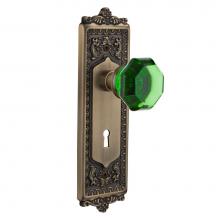 Nostalgic Warehouse 726234 - Nostalgic Warehouse Egg & Dart Plate Interior Mortise Waldorf Emerald Door Knob in Antique Bra