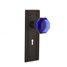 Nostalgic Warehouse 726332 - Nostalgic Warehouse Mission Plate Interior Mortise Waldorf Cobalt Door Knob in Oil-Rubbed Bronze