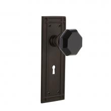Nostalgic Warehouse 726335 - Nostalgic Warehouse Mission Plate Interior Mortise Waldorf Black Door Knob in Oil-Rubbed Bronze