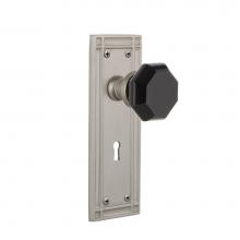 Nostalgic Warehouse 726339 - Nostalgic Warehouse Mission Plate Interior Mortise Waldorf Black Door Knob in Satin Nickel