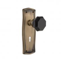 Nostalgic Warehouse 726427 - Nostalgic Warehouse Prairie Plate Interior Mortise Waldorf Black Door Knob in Antique Brass