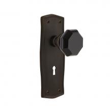 Nostalgic Warehouse 726439 - Nostalgic Warehouse Prairie Plate Interior Mortise Waldorf Black Door Knob in Oil-Rubbed Bronze