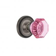 Nostalgic Warehouse 726485 - Nostalgic Warehouse Rope Rosette Interior Mortise Waldorf Pink Door Knob in Antique Pewter