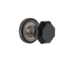 Nostalgic Warehouse 726487 - Nostalgic Warehouse Rope Rosette Interior Mortise Waldorf Black Door Knob in Antique Pewter