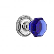 Nostalgic Warehouse 726488 - Nostalgic Warehouse Rope Rosette Interior Mortise Waldorf Cobalt Door Knob in Bright Chrome