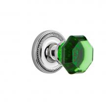 Nostalgic Warehouse 726490 - Nostalgic Warehouse Rope Rosette Interior Mortise Waldorf Emerald Door Knob in Bright Chrome