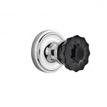 Nostalgic Warehouse 726613 - Nostalgic Warehouse Classic Rosette Passage Crystal Black Glass Door Knob in Bright Chrome