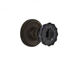 Nostalgic Warehouse 726617 - Nostalgic Warehouse Classic Rosette Passage Crystal Black Glass Door Knob in Oil-Rubbed Bronze