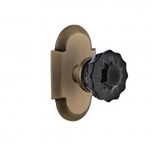 Nostalgic Warehouse 726628 - Nostalgic Warehouse Cottage Plate Passage Crystal Black Glass Door Knob in Antique Brass