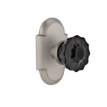 Nostalgic Warehouse 726636 - Nostalgic Warehouse Cottage Plate Passage Crystal Black Glass Door Knob in Satin Nickel