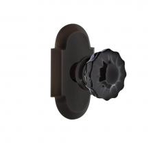 Nostalgic Warehouse 726637 - Nostalgic Warehouse Cottage Plate Passage Crystal Black Glass Door Knob in Timeless Bronze