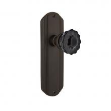 Nostalgic Warehouse 726663 - Nostalgic Warehouse Deco Plate Passage Crystal Black Glass Door Knob in Oil-Rubbed Bronze