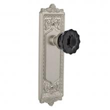 Nostalgic Warehouse 726674 - Nostalgic Warehouse Egg & Dart Plate Passage Crystal Black Glass Door Knob in Satin Nickel