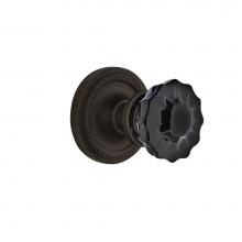 Nostalgic Warehouse 726744 - Nostalgic Warehouse Rope Rosette Passage Crystal Black Glass Door Knob in Oil-Rubbed Bronze